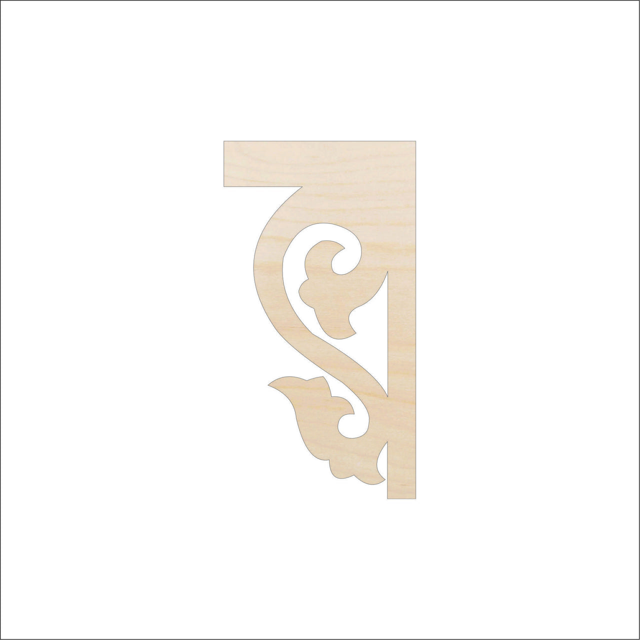 Shelf Bracket Wood Craft Shape - Laser Cut Baltic Birch Unfinished DIY Wood Art Supplies SHLF27 - The Wood Shape Store
