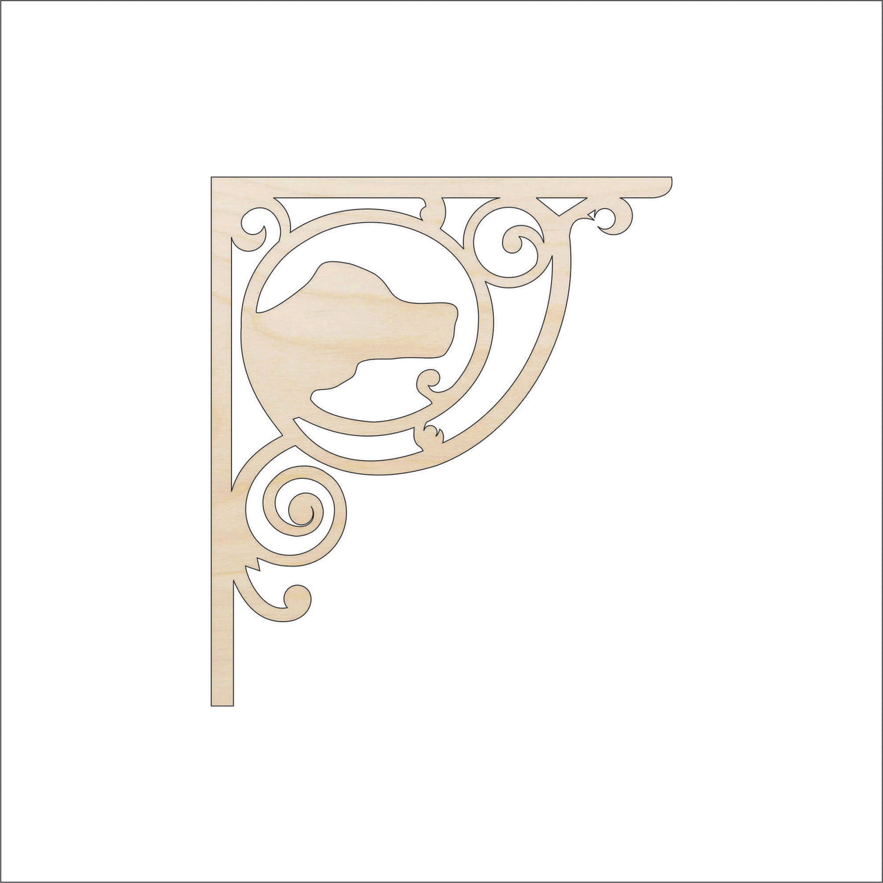 Dog Shelf Bracket Wood Craft Shape - Laser Cut Baltic Birch Unfinished Art Supplies SHLF3 - The Wood Shape Store