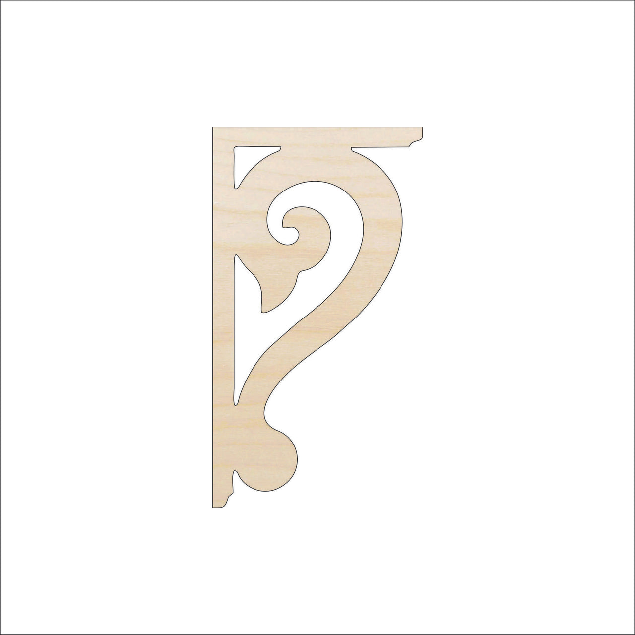 Shelf Bracket Wood Craft Shape - Laser Cut Baltic Birch Unfinished DIY Wood Art Supplies SHLF7 - The Wood Shape Store