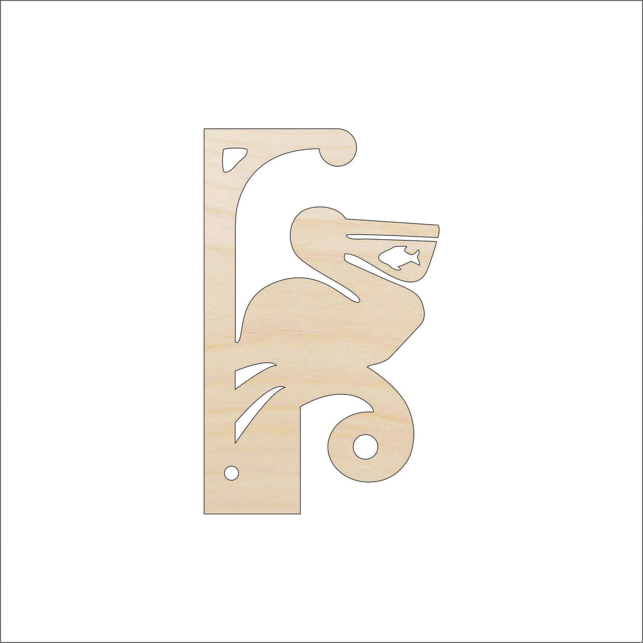 Pelican Shelf Bracket Wood Craft Shape - Laser Cut Baltic Birch Unfinished Art Supplies SHLF9 - The Wood Shape Store