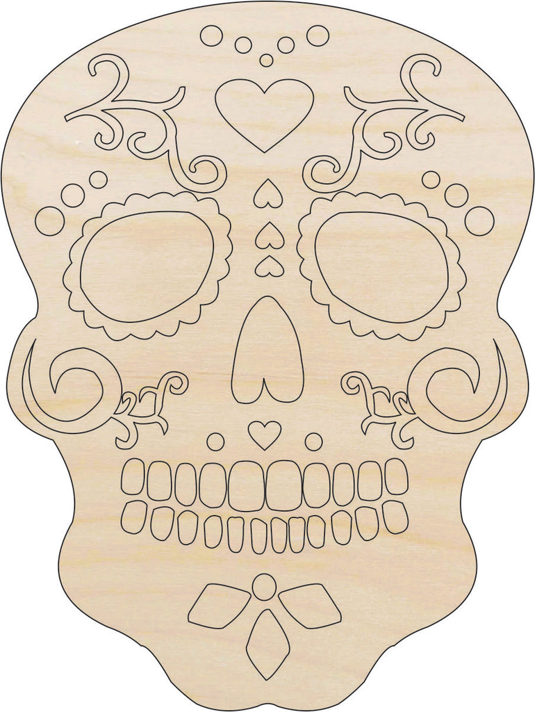 Bulk Buy 15 Day of the Dead Skull 5"  at 1/8" thick with a hole
