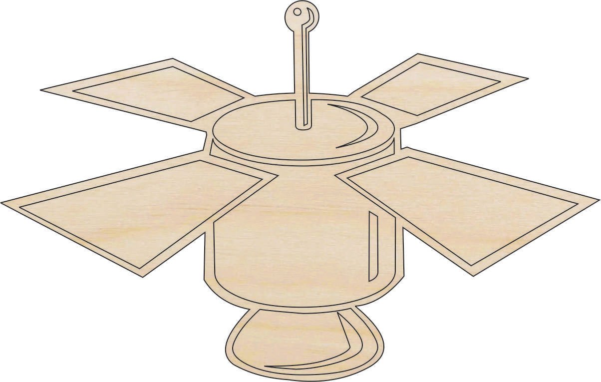 Satelite Wood Craft Shape - Laser Cut Baltic Birch Unfinished DIY Wood Art Supplies SPC4 - The Wood Shape Store