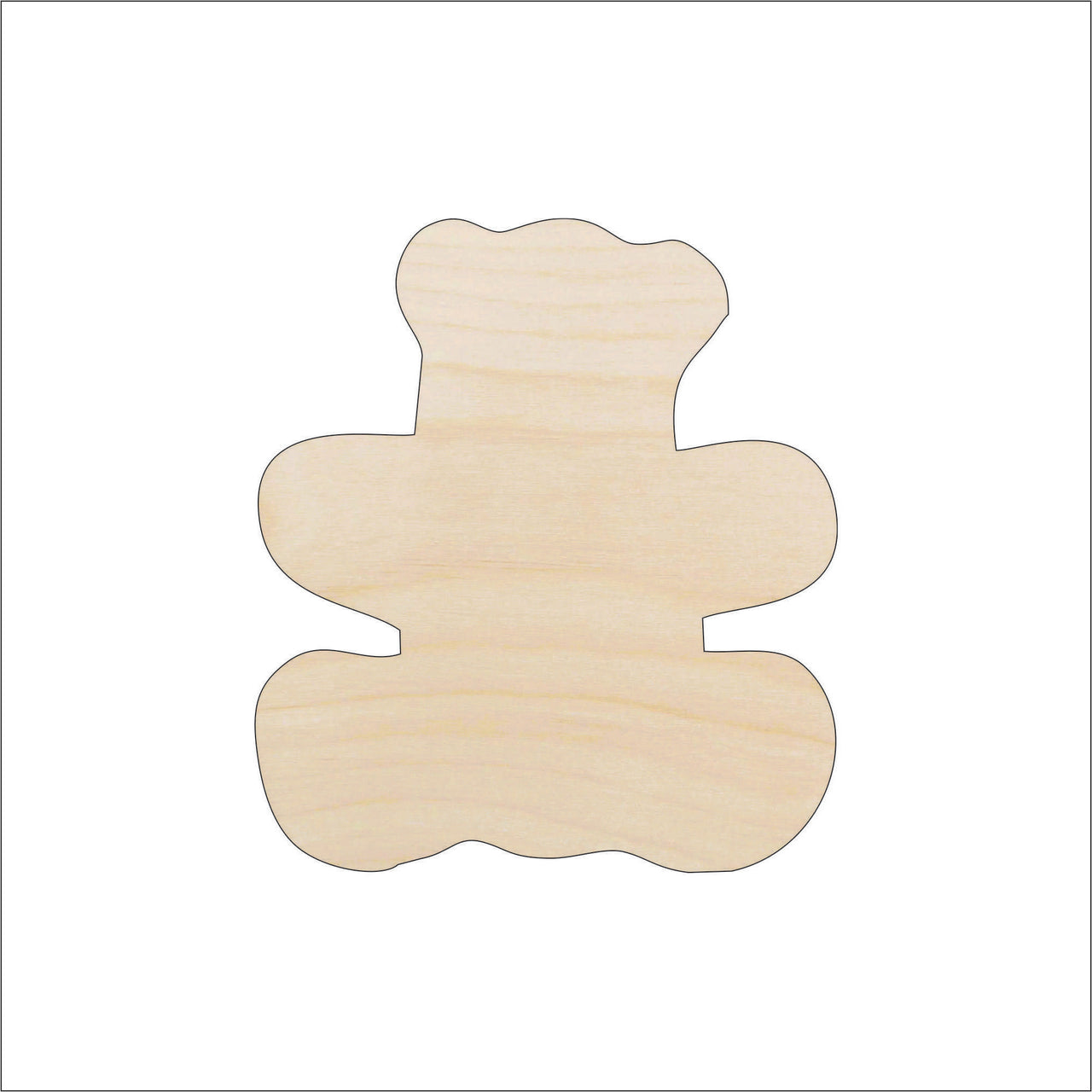 Teddy Bear Wood Craft Shape – Laser Cut Baltic Birch Unfinished DIY Wood Art Supplies 24 - The Wood Shape Store