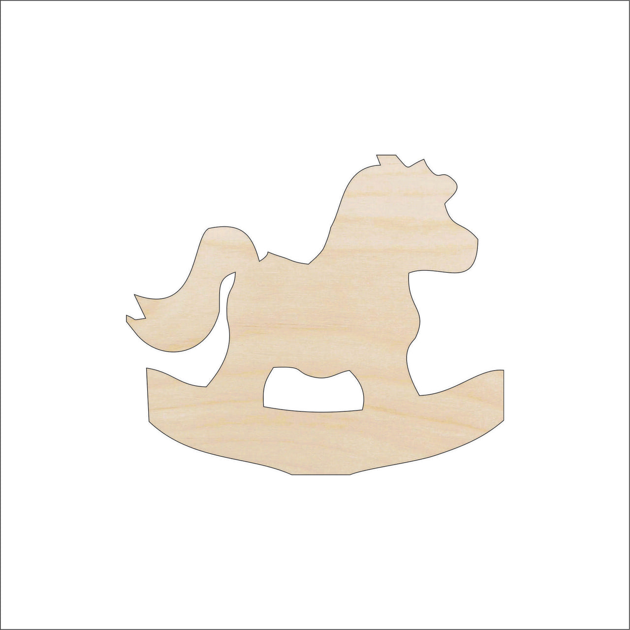 Rocking Horse Wood Craft Shape - Laser Cut Baltic Birch Unfinished DIY Wood Art Supplies 2 - The Wood Shape Store