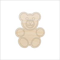 Teddy Bear Wood Craft Shape – Laser Cut Baltic Birch Unfinished DIY Wood Art Supplies 32 - The Wood Shape Store