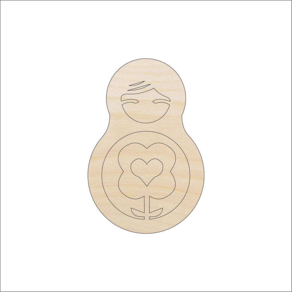 Toy Matryoshka Doll - Laser Cut Out Unfinished Wood Craft Shape TOY33