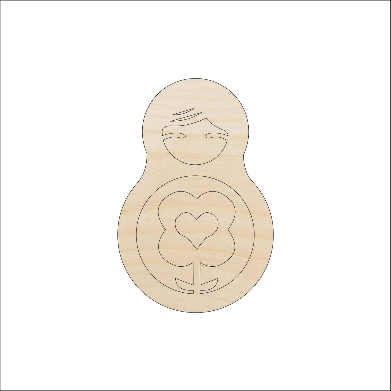 Matryoshka Doll Wood Craft Shape - Laser Cut Baltic Birch Unfinished DIY Wood Art Supplies 33 - The Wood Shape Store