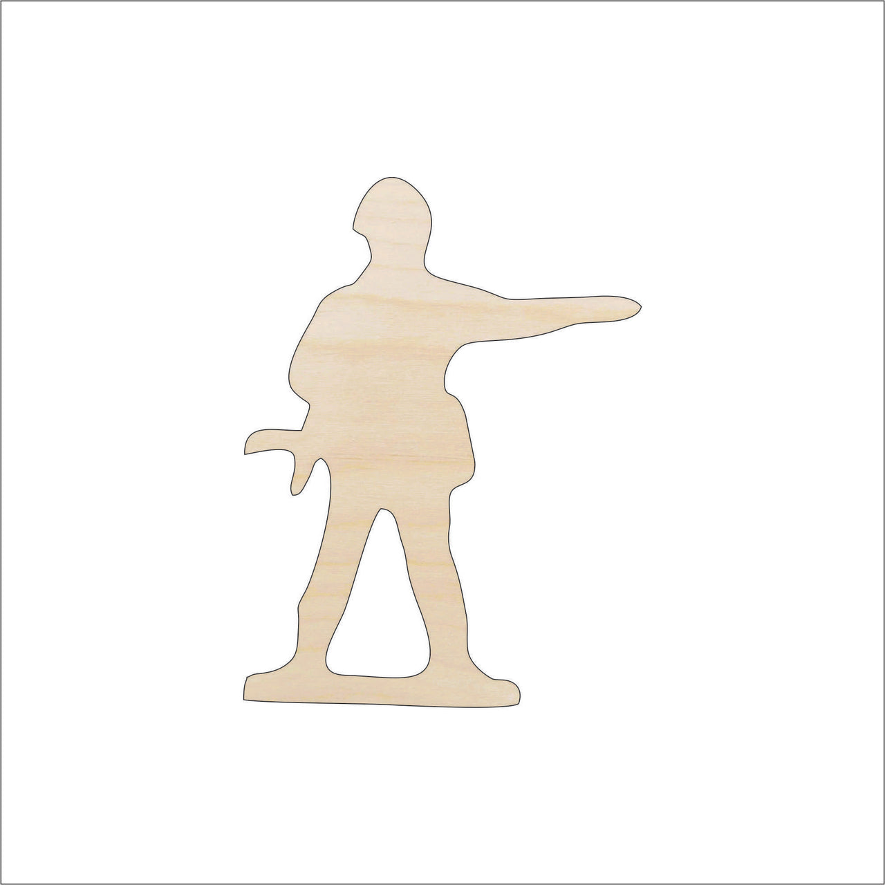 Army Man Wood Craft Shape - Laser Cut Baltic Birch Unfinished DIY Wood Art Supplies TOY38 - The Wood Shape Store