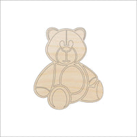 Teddy Bear Wood Craft Shape – Laser Cut Baltic Birch Unfinished DIY Wood Art Supplies 39 - The Wood Shape Store