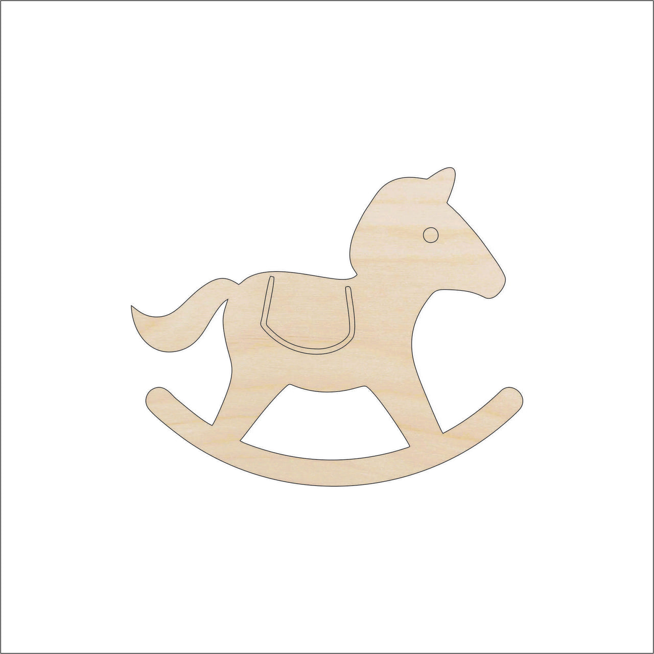 Rocking Horse Wood Craft Shape - Laser Cut Baltic Birch Unfinished DIY Wood Art Supplies 40 - The Wood Shape Store