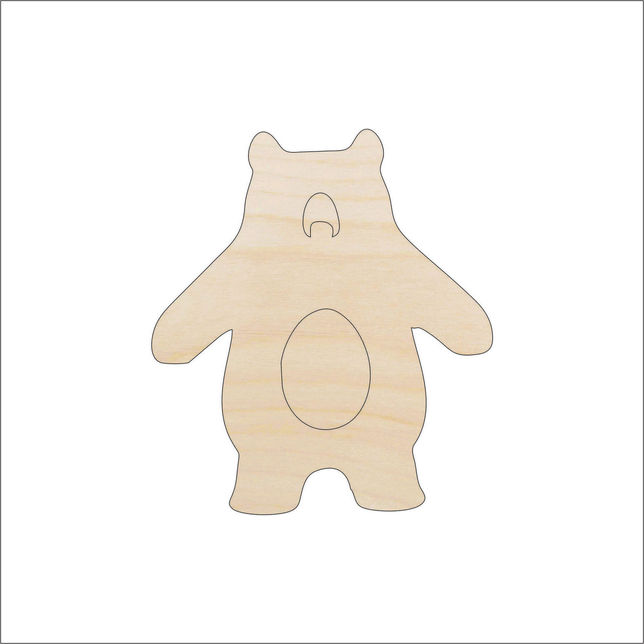 Teddy Bear Wood Craft Shape – Laser Cut Baltic Birch Unfinished DIY Wood Art Supplies TOY42 - The Wood Shape Store