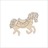 Carousel Horse Wood Craft Shape - Laser Cut Baltic Birch Unfinished DIY Wood Art Supplies TOY45 - The Wood Shape Store