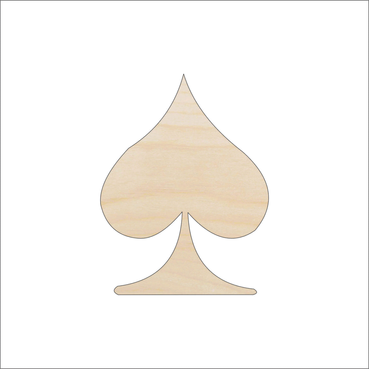 Playing Card Spade Wood Craft Shape - Laser Cut Baltic Birch Unfinished DIY Wood Art Supplies 9 - The Wood Shape Store