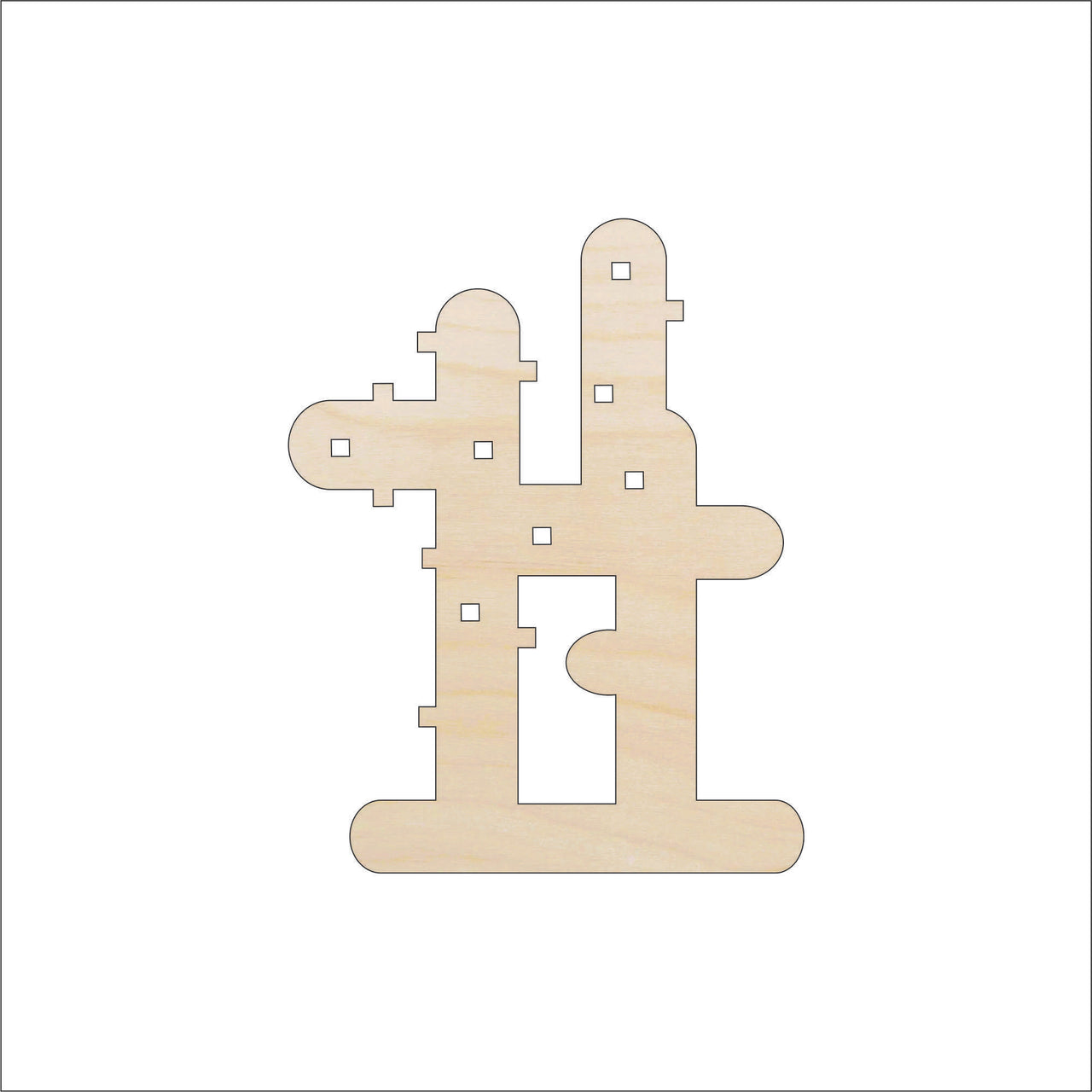 Cactus Wood Craft Shape - Laser Cut Baltic Birch Unfinished DIY Wood Art Supplies TRE101 - The Wood Shape Store