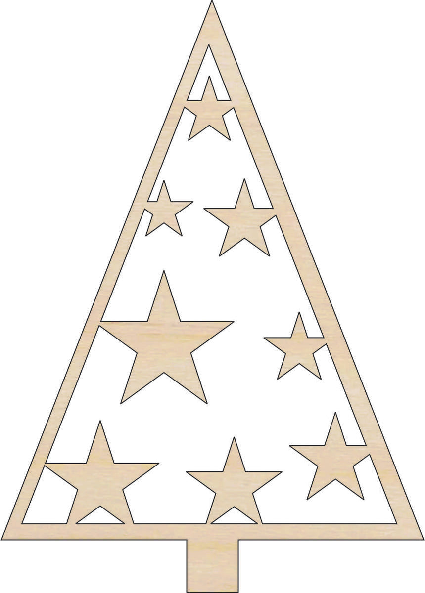 Tree - Laser Cut Out Unfinished Wood Craft Shape TRE133 Tree - Laser Cut Out Unfinished Wood Craft Shape TRE133