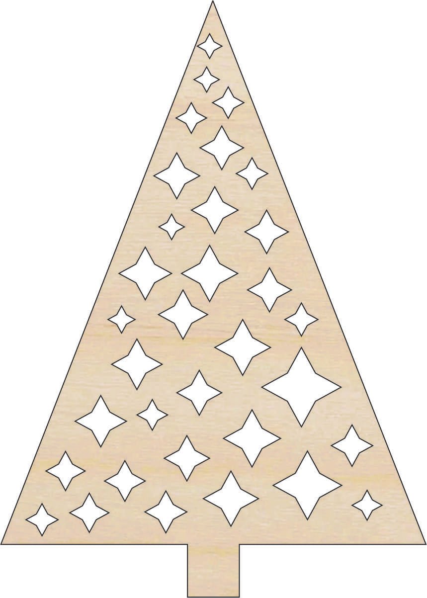 Christmas Tree Wood Craft Shape Laser Cut Out and Unfinished DIY Craft Supply TRE134 - The Wood Shape Store