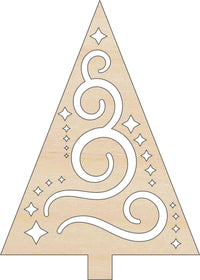 Christmas Tree Wood Craft Shape Laser Cut Out and Unfinished DIY Craft Supply TRE135 - The Wood Shape Store