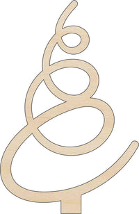 Christmas Tree Wood Craft Shape Laser Cut Out and Unfinished DIY Craft Supply TRE138 - The Wood Shape Store