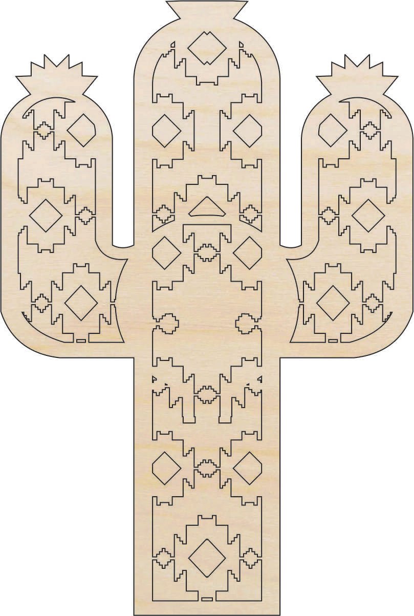 Cactus Wood Craft Shape Laser Cut Out Unfinished DIY Craft Supply TRE144 - The Wood Shape Store