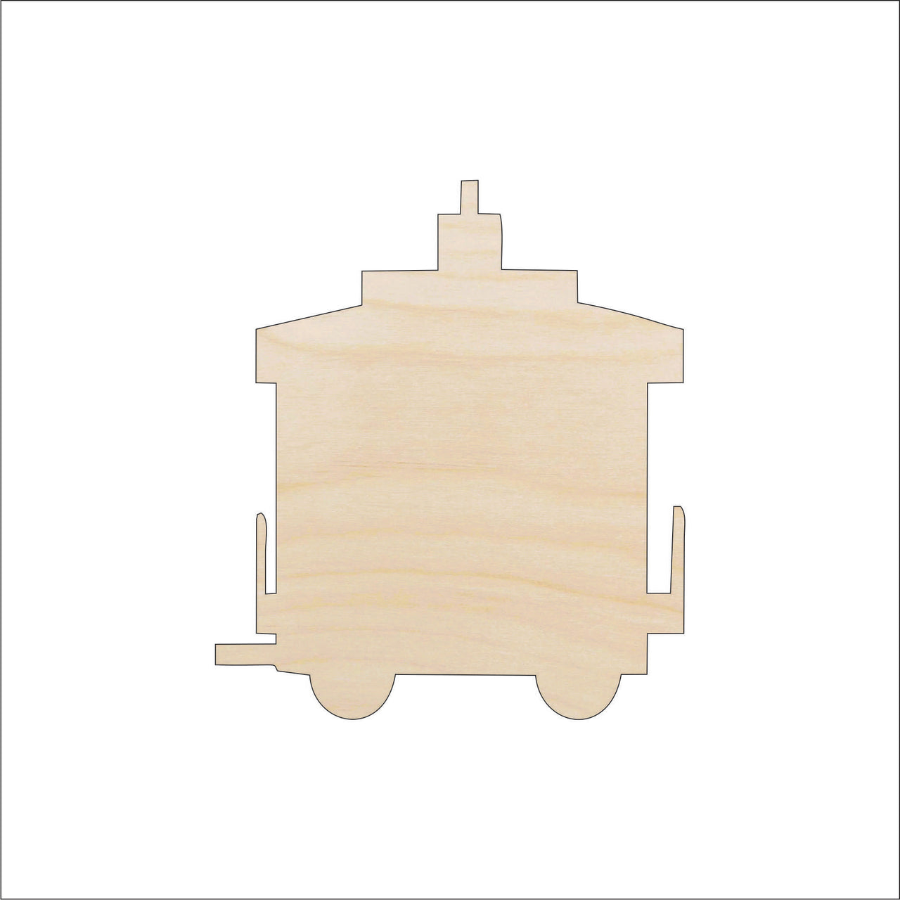 Train Caboose Wood Craft Shape - Laser Cut Baltic Birch Unfinished DIY Wood Art Supplies TRN12 - The Wood Shape Store