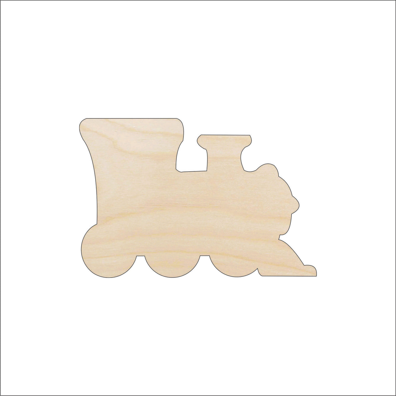 Train Wood Craft Shape - Laser Cut Baltic Birch Unfinished DIY Wood Art Supplies TRN14 - The Wood Shape Store