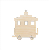 Train Caboose Wood Craft Shape - Laser Cut Baltic Birch Unfinished DIY Wood Art Supplies TRN16 - The Wood Shape Store