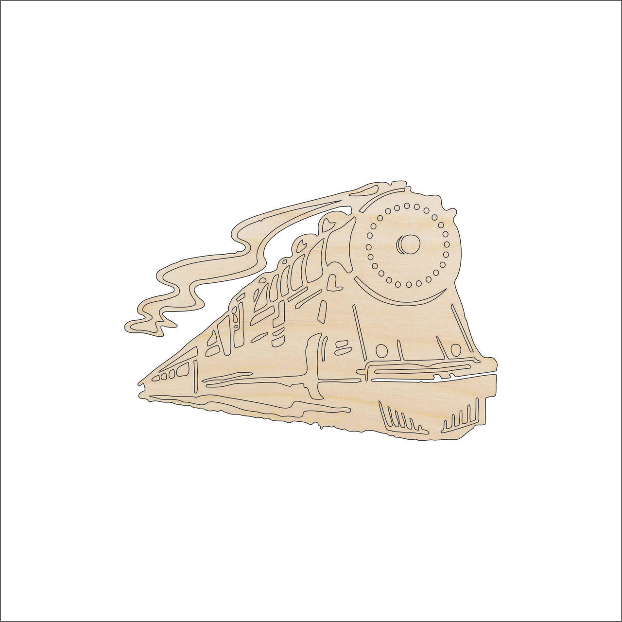 Train Wood Craft Shape - Laser Cut Baltic Birch Unfinished DIY Wood Art Supplies TRN19 - The Wood Shape Store