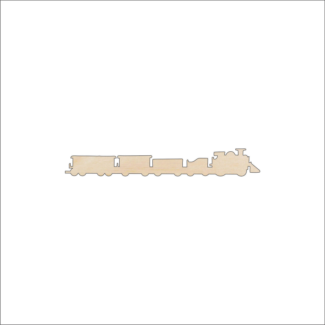 Train Wood Craft Shape - Laser Cut Baltic Birch Unfinished DIY Wood Art Supplies TRN20 - The Wood Shape Store