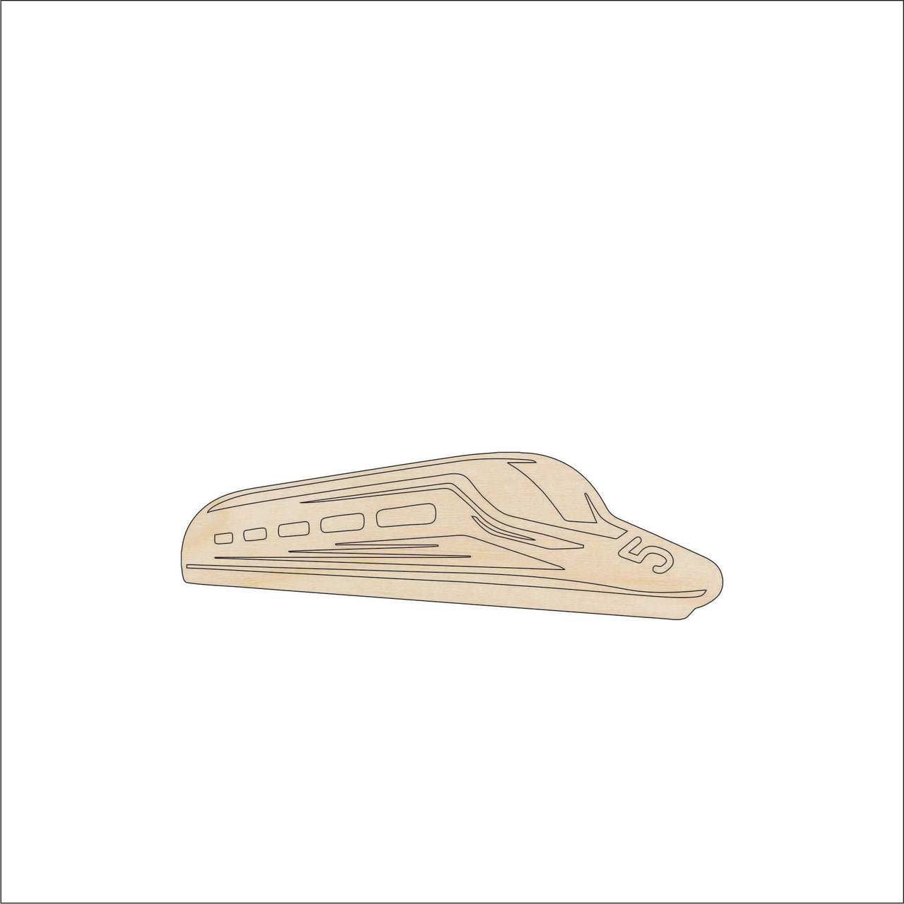 Train Wood Craft Shape - Laser Cut Baltic Birch Unfinished DIY Wood Art Supplies TRN21 - The Wood Shape Store