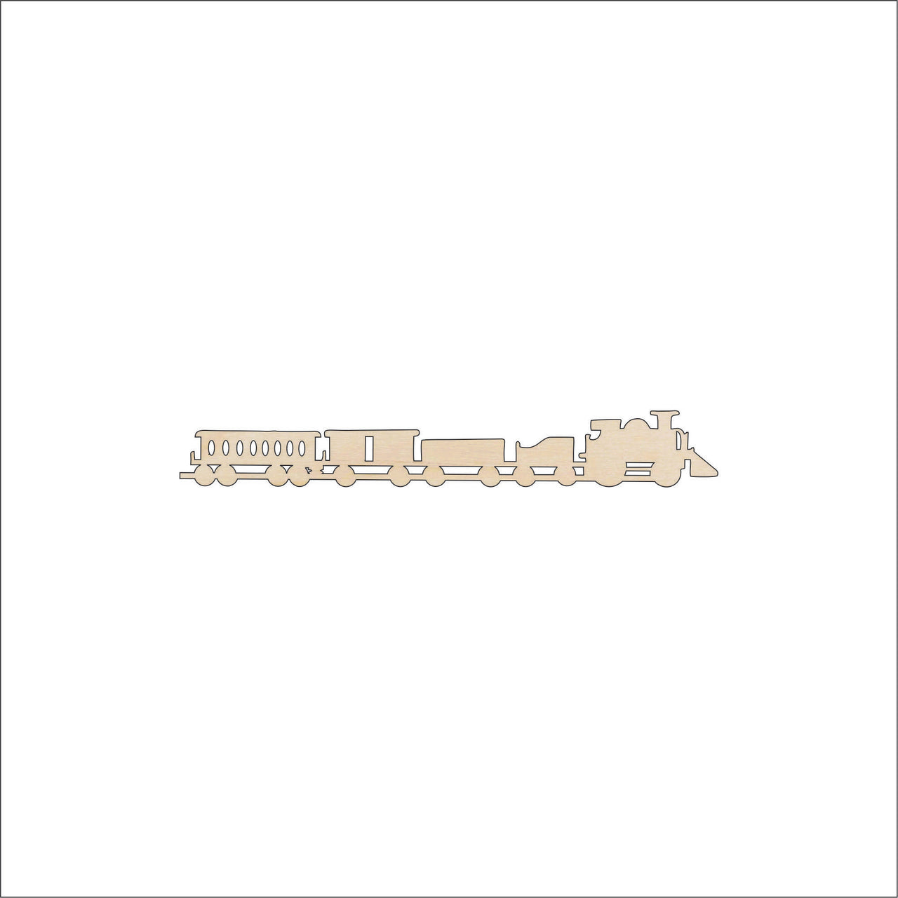 Train Wood Craft Shape - Laser Cut Baltic Birch Unfinished DIY Wood Art Supplies TRN5 - The Wood Shape Store