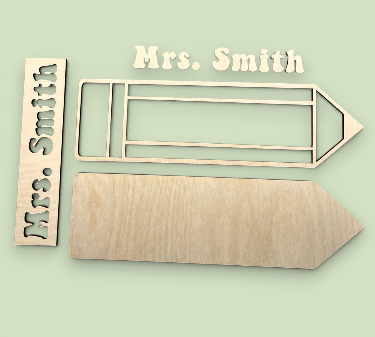 Personalized Teacher Pencil Name Sign DIY Kit - CST02
