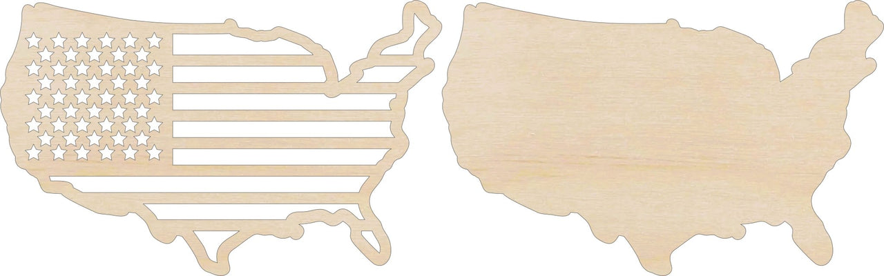 US Flag 3D Laser Cut Ornament – Baltic Birch Wood Craft Supplies | DIY Kit US103 - The Wood Shape Store