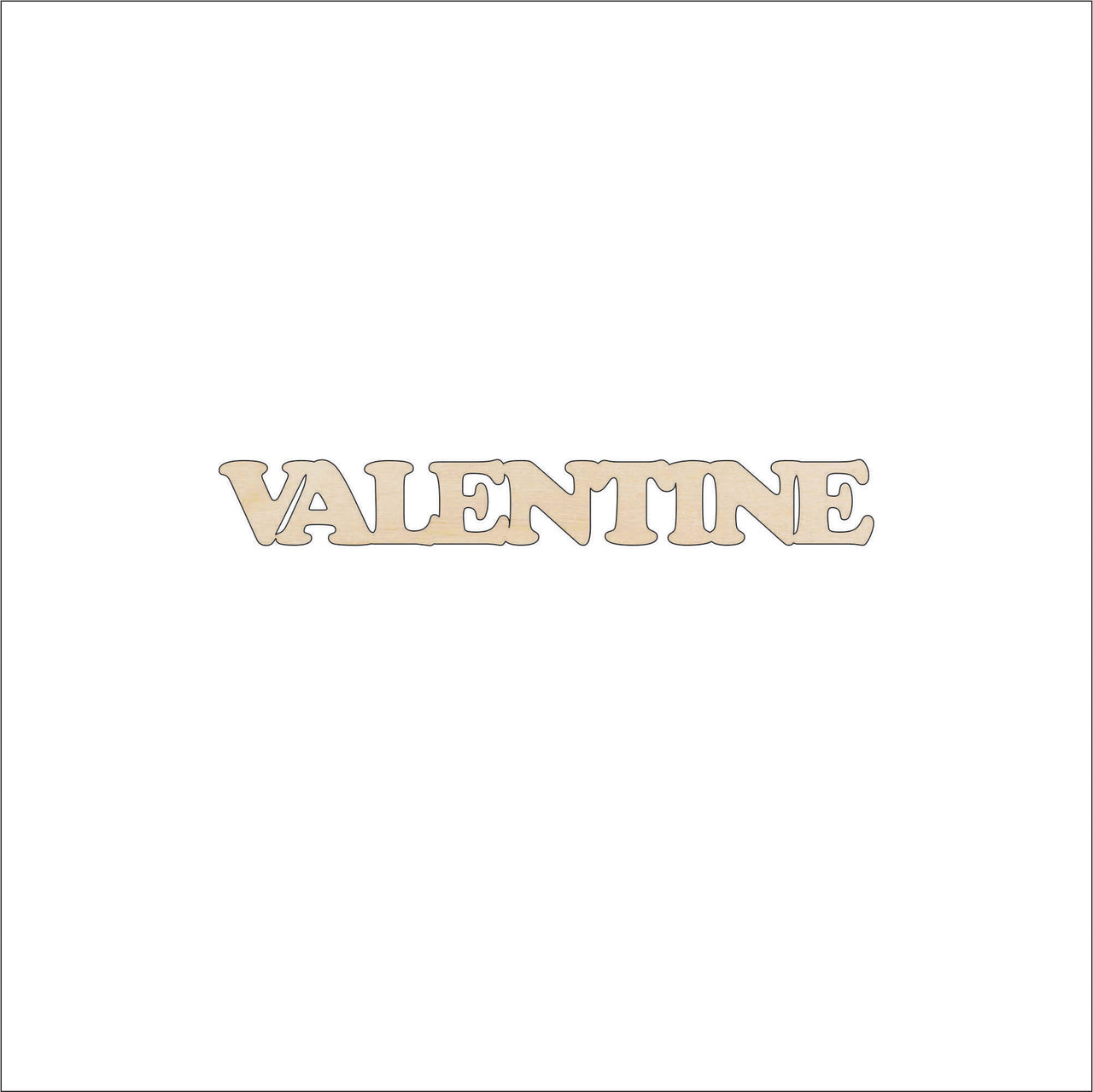 Valentine Word Wood Craft Shape - Laser Cut Baltic Birch Unfinished DIY Wood Art Supplies VAL18 - The Wood Shape Store