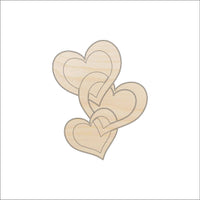 Hearts Wood Craft Shape - Laser Cut Baltic Birch Unfinished DIY Wood Art Supplies VAL19 - The Wood Shape Store