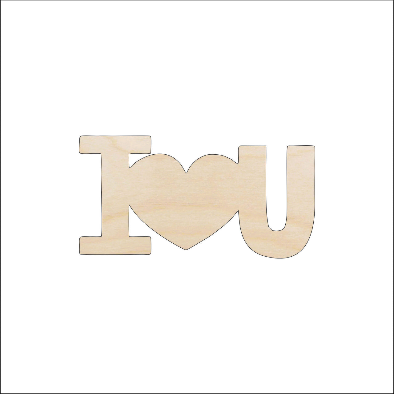 Heart Phrase Wood Craft Shape - Laser Cut Baltic Birch Unfinished DIY Wood Art Supplies VAL23 - The Wood Shape Store