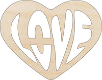 Love Word Wood Craft Shape - Laser Cut Baltic Birch Unfinished DIY Wood Art Supplies VAL25 - The Wood Shape Store