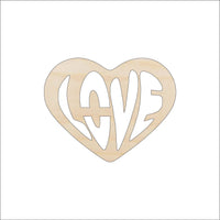 Love Word Wood Craft Shape - Laser Cut Baltic Birch Unfinished DIY Wood Art Supplies VAL25 - The Wood Shape Store