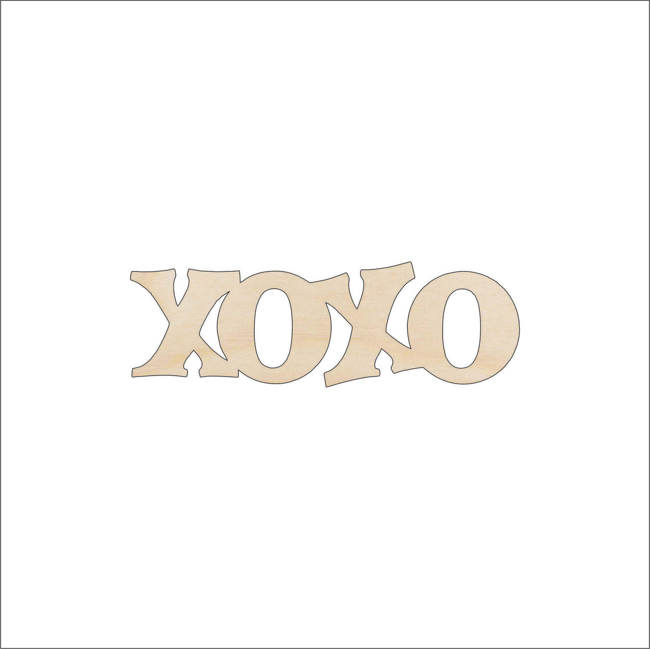 XOXO Phrase Wood Craft Shape - Laser Cut Baltic Birch Unfinished DIY Wood Art Supplies VAL27 - The Wood Shape Store