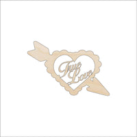 Love Wood Craft Shape - Laser Cut Baltic Birch Unfinished DIY Wood Art Supplies VAL2 - The Wood Shape Store