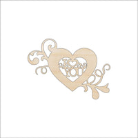 Love You Wood Craft Shape - Laser Cut Baltic Birch Unfinished DIY Wood Art Supplies VAL30 - The Wood Shape Store