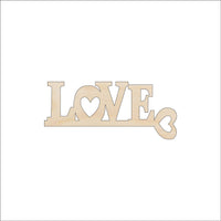 Love Word Wood Craft Shape - Laser Cut Baltic Birch Unfinished DIY Wood Art Supplies VAL34 - The Wood Shape Store