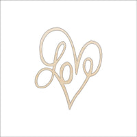 Love Word Wood Craft Shape - Laser Cut Baltic Birch Unfinished DIY Wood Art Supplies VAL35 - The Wood Shape Store