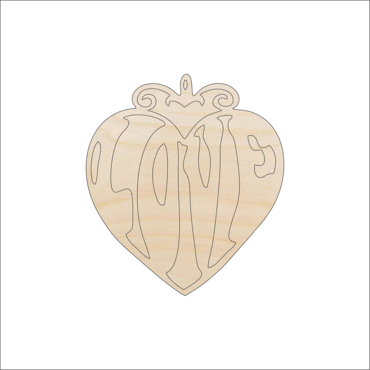 Love Heart Wood Craft Shape - Laser Cut Baltic Birch Unfinished DIY Wood Art Supplies VAL36 - The Wood Shape Store