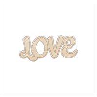 Love Word Wood Craft Shape - Laser Cut Baltic Birch Unfinished DIY Wood Art Supplies VAL39 - The Wood Shape Store