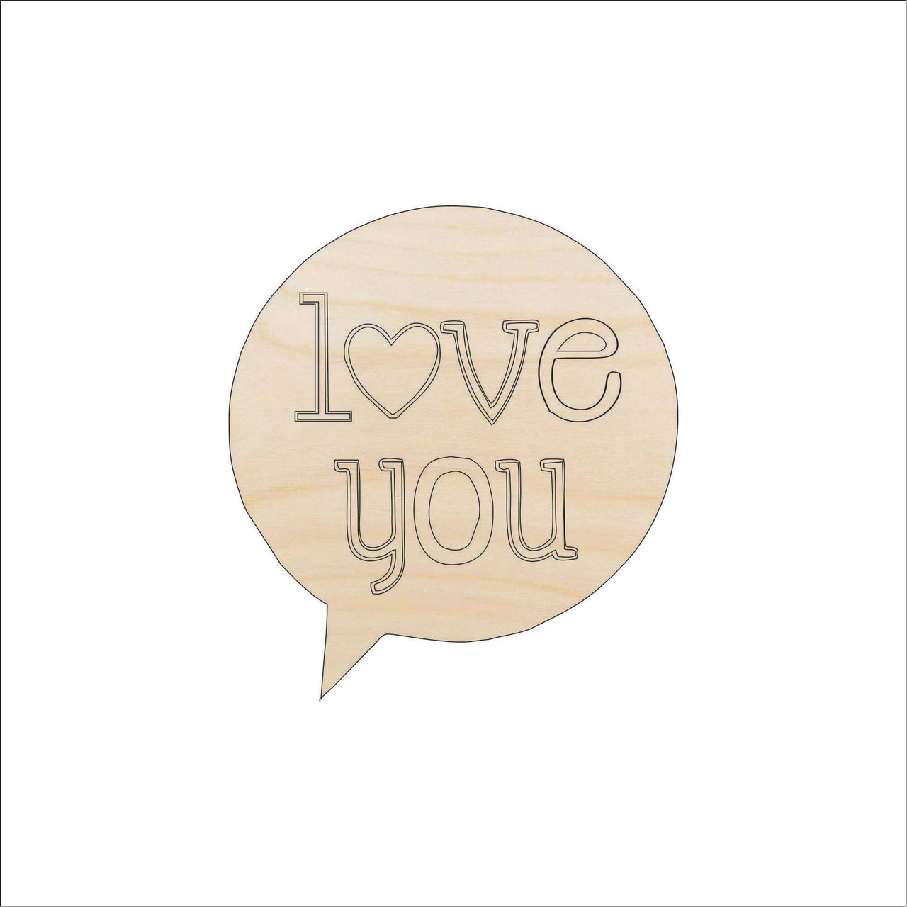 Love Wood Craft Shape - Laser Cut Baltic Birch Unfinished DIY Wood Art Supplies VAL40 - The Wood Shape Store