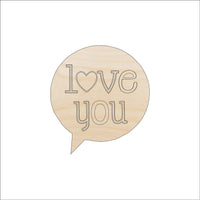 Love Wood Craft Shape - Laser Cut Baltic Birch Unfinished DIY Wood Art Supplies VAL40 - The Wood Shape Store