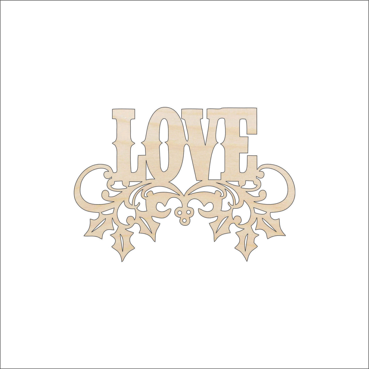 Love Word Wood Craft Shape - Laser Cut Baltic Birch Unfinished DIY Wood Art Supplies VAL41 - The Wood Shape Store