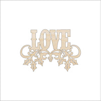 Love Word Wood Craft Shape - Laser Cut Baltic Birch Unfinished DIY Wood Art Supplies VAL41 - The Wood Shape Store