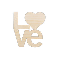 Love Word Wood Craft Shape - Laser Cut Baltic Birch Unfinished DIY Wood Art Supplies VAL43 - The Wood Shape Store