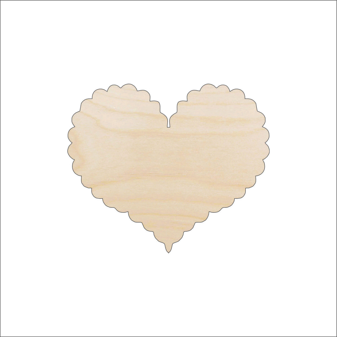 Heart Wood Craft Shape - Laser Cut Baltic Birch Unfinished DIY Wood Art Supplies VAL44 - The Wood Shape Store
